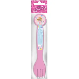Tataway Disney Set mit 2 pinken Plastikbestecken für Kinder, Prinzessinnen, Aschenputtel, Löffel und Gabel