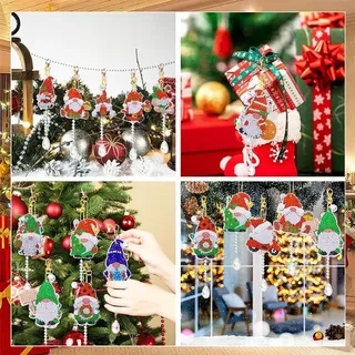 5D Diamond Painting Set für Kinder - Weihnachtsanhänger und dekorative Schlüsselanhänger