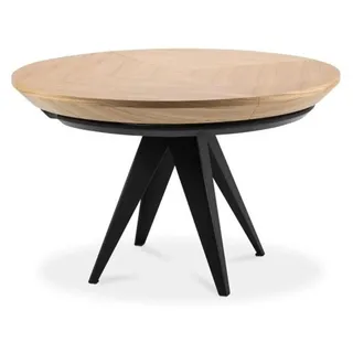 Masseno Ausziehbar Esstisch GLOBO 120 - 220 cm x 120 cm Rund Tisch für Wohnzimmer, Küche, Eichefarben - Braun