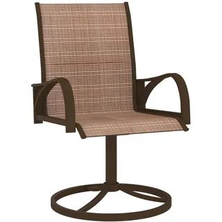 vidaXL Garten-Drehstühle 2 Stk. Textilene und Stahl Braun - Braun