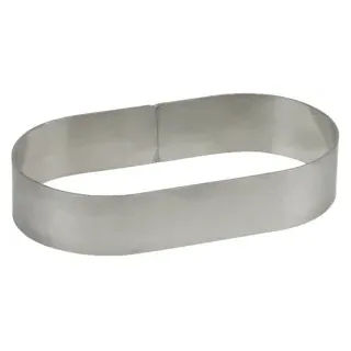 SCHNEIDER Tortenring, oval, Backring aus Reinaluminium für Quarkstollen, Materialstärke: 2 mm, Maße: 235 x 105 x 40 mm