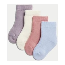 Girls M&S Collection 4pk Terry Baby Socks - Multi, Multi - 6-12