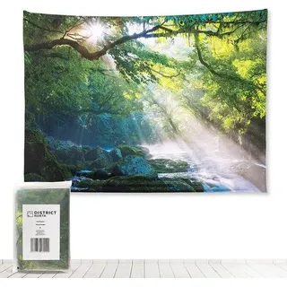 Wandteppich – 200x150 cm, Wandbild mit dem Motiv "Wald, Natur" – Hochwertige Wandgestaltung aus gewebtem Jacquardstoff – Wandteppich inklusive 4 Aufhängevorrichtungen