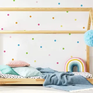 RoomMates RMK4010SCS Wandaufkleber, Pastell-Punkte, zum Abziehen und Aufkleben, Rosa, Orange, Gelb, Grün, Blau, 180 Stück