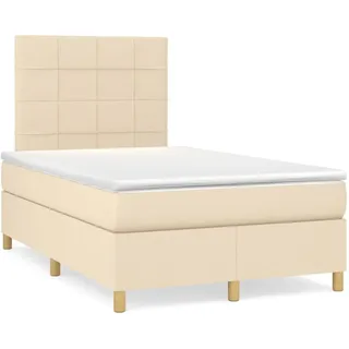 Boxspringbett mit Matratze Creme 120x200 cm Stoff - Creme