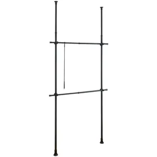 Wenko Inneneinteilung , Schwarz , Metall, Kunststoff , 75x165x11 cm , Schlafzimmer, Kleiderschränke, Schrankzubehör, sonstiges Schrankzubehör