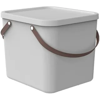 Rotho ALBULA Multibox, Aufbewahrungsbox mit Deckel 40 l, Große Kunststoffbox mit Griffen, 40 ×36 × 34 cm (L×B×H), hellgrau