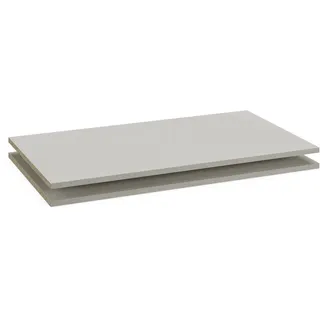 Rauch Möbel ZUBEHÖR, Einlegeböden, 2er-Set, für Drehtürenschränke von Rauch mit Einer Elementbreite von 93 cm, Farbe Texline Leinenoptik, Maße 90x1,6x45cm
