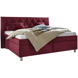 Esposa Polsterbett , Rot , Textil , Birke , Schichtholz , H2 , Höhe ca. 16 cm , 200x200 cm , Über- und Sondergrößen erhältlich, Bezug abnehmbar/waschbar, Ober- und Unterseite versteppt, wendbar, atmungsaktiv,Über- und Sondergrößen erhältlich, Lattenrost, Matratze, gepolstertes Kopfteil, Stoffauswahl, in verschiedenen Größen erhältlich,Federholzleisten verleimt, Federleisten mit Duokappen, verstellbar, Motorverstellung , Schlafzimmer, Betten, Polsterbetten