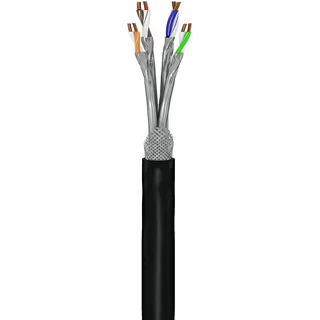 goobay CAT 7 Outdoor Netzwerkkabel, S/FTP (PiMF), Schwarz