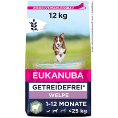Bild von Welpenfutter getreidefrei mit Lamm für kleine und mittelgroße Rassen - Trockenfutter ohne Getreide für Junior Hunde, 12 kg