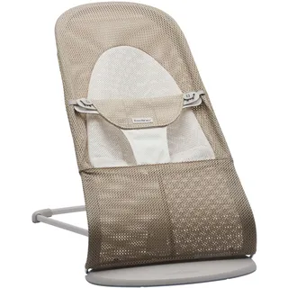 BabyBjörn Babywippe Balance Soft, Netzstoff, Grau-Beige/Weiß