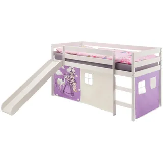 Idimex Hochbett MIT Rutsche Benny 90X200 Cm , Weiß , Holz , Kiefer , Mode , 97x113x207 cm , Kinder- & Jugendzimmer, Kindermöbel, Kinderbetten, Hochbetten