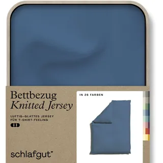 schlafgut Knitted Jersey uni, aus Bio-Baumwolle mit Elasthan, Reißverschluss«, (1 St.), bügelfrei, Mix & 2700K, Blau|Braun|Gelb|Grau|Grün|Rot|Schwarz|Weiß|Lila, 155 x 220 cm