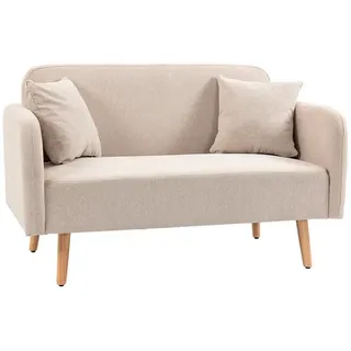 Homcom Sofa, Doppelsofa, LxBxH: 130 x 70 x 80 cm - weiss