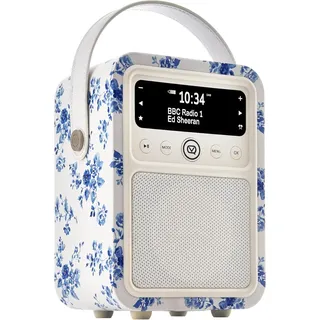 Laura Ashley Monty Dab+/Dab Radio mit Bluetooth, UKW und Radioweckerfunktion durch VQ – Stromversorgung über Netzteil und Akku, tragbares Radio mit Antenne, Kopfhöreranschluss und USB-Ladeanschluss –