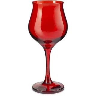 Pasabahce 518728 Wavy Set 6 Weingläser, Glas, Rot, cl37