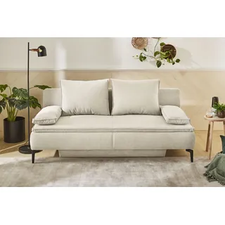 Jockenhöfer Schlafsofa mit Bettfunktion und Bettkasten, Komfort beige