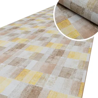 ANRO Küchenläufer Küchenteppich rutschfest Teppich Läufer Küche PVC pflegleicht Teppichläufer Flur abwaschbar Mosaik Bunt 220x52cm