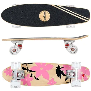 FunTomia Mini-Board Cruiser Skateboard 57cm aus 7-lagigem kanadischem Ahornholz inkl. ABEC-9 Kugellager - mit oder Ohne LED Rollen