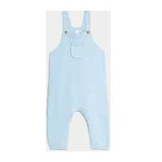Boys M&S Collection Knitted Dungarees (7lbs-1 Yrs) - Light Blue, Light Blue - 0-3 Months