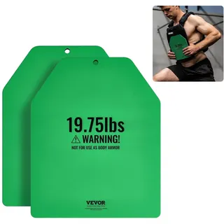 Vevor Gewichtsplatten 8,9 kg Paar Stahl ergonomisch Zusatzgewicht für Gewichtswesten grün