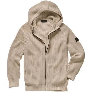 Gestrickte Kapuzenjacke Beige 50