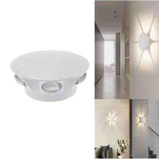 Wand LED 6 Kolben Lampe Wand Runder 18W Kaltweiß 6500K Außen FD-20