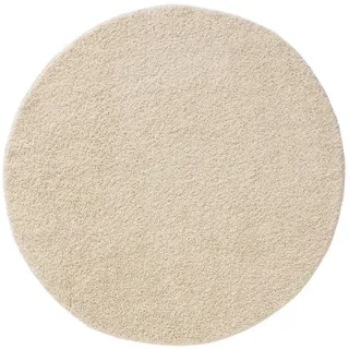 benuta Hochflorteppich Soho Cream ø 250 cm rund , Creme , Kunststoff , Rund , 250x250 cm , pflegeleicht , Teppiche und Böden, Teppiche, Hochflorteppiche & Shaggys
