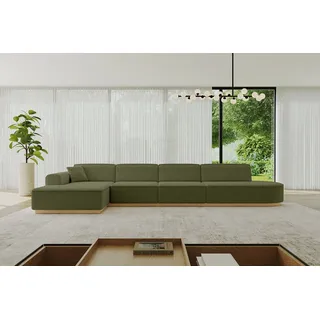 altdecor Eckcouch Polyester L-Form 412x165 cm Grün