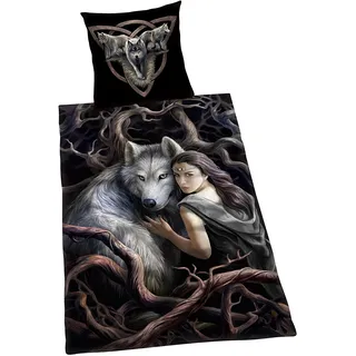 Herding Anne Stokes Tiere Schwarz 135 x 200 cm + 80 x 80 cm