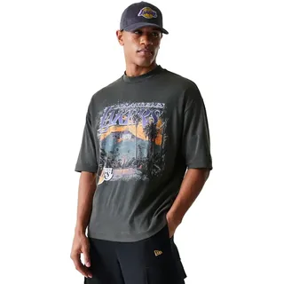 New Era Nba Washed Graphic Los Angeles Lakers Kurzarm-t-shirt - Grey - M