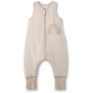 Sanetta Baby-Schlafsack mit Füßen Beige | Praktischer und bequemer Unisex-Schlafsack aus Bio-Baumwolle. Baby-Schlafsack mit Reißverschluss und Regenbogen-Print | Baby Sleeping Bag