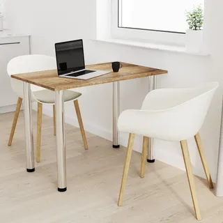 AKKE Retro-Holz Küchentisch mit chrom beine LxBxH: 60x60x74 cm