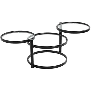 Haku-Möbel Couchtisch rund Schwarz Metall 58,0 - 140,0 x 50,0 x 43,0 cm