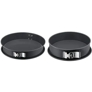 ORIGINAL KAISER La Forme Plus Springform-Backblech konisch 32 cm, SafeClick-Verschluss, runde Backform Käsekuchen, Emailleboden, beschichtet & La Forme Plus Springform 30 cm rund, Flachboden