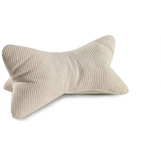 MAGMA Leseknochen INGA, Cord Look, Farbe Natur, 42cm x 22cm, ergonomische Form für Nacken- oder Lendenstütze, Flexible Stütze für Bücher, E-Books oder Tablets