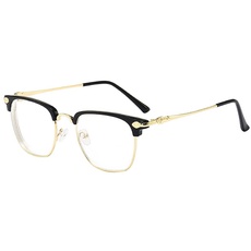 Fullwosing Brille Kurzsichtig mit Minus Dioptrien -1.00 to -6.00 Myopie Sehstärke Kurzsichtig Herren Damen (-1.00, Gold)