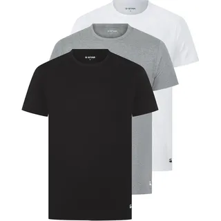 T-Shirt G-STAR "COVE, T-SHIRTS 3 PACK CREW", Herren, Gr. XXL, hellweiß, grau marl, schwarz, Jersey, Obermaterial: 50% Baumwolle, 45% Modal, 5% Elasthan, unifarben, regular fit normal, Rundhals, abgesteppte Kante, Shirts T-Shirt, Regular Fit in Rundhalsform