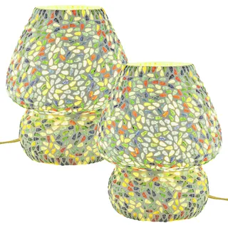 2er Set Boho Deko Nachttischlampe Nachttischlampe Mosaik Tischlampe
