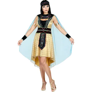 Ägypterin-Kleid gold schwarz türkis Kleopatra, Größe:M - Bunt