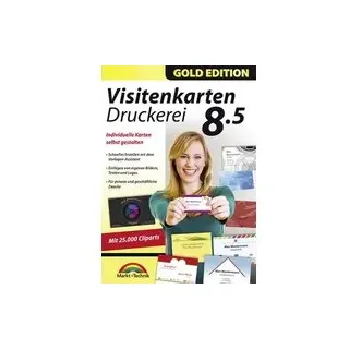 Markt & Technik Visitenkarten Druckerei 8.5 Gold Edition Vollversion, 1 Lizenz Windows Büroorganisa