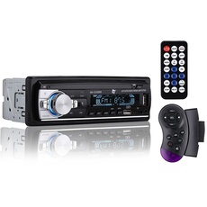 NK Autoradio mit RDS – 1 DIN – 4 x 40 W – Bluetooth 5.0, AUX-Funktion, MP3-Player und x2 USB, FM-Stereo-Sound, Freisprecheinrichtung, Fernbedienung, LCD-Display, iOS & Android (eMark)