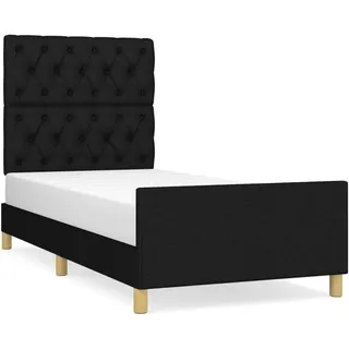 vidaXL Bettgestell ohne Matratze Schwarz 80x200 cm Stoff - Schwarz
