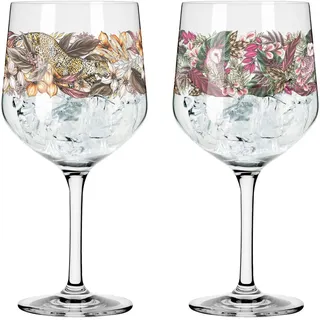 Ritzenhoff Ginglas , Grün, Orange, Pink , Glas , 2-teilig , 720 ml , 21.8 cm , Gläser, Longdrinkgläser