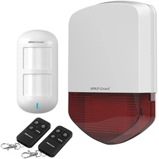 Wolf Guard Alarmsystem für den Außenbereich, 433 MHz, Sirene, 12 V, mit PIR-Fernbedienung, 110 dB, für die Sicherheit zu Hause