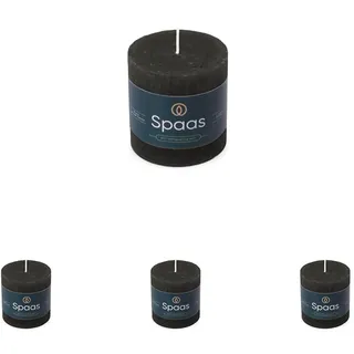 Spaas Rustikale Stumpenkerze 70/70 mm 25St. - schwarz (Packung mit 4)