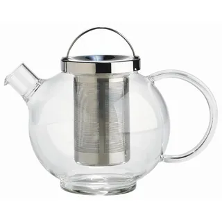 Novel Teekanne , Klar, Edelstahlfarben , Metall, Glas , 1 l , Lfgb , Ausgießer, Siebeinsatz , Geschirr, Kannen & Karaffen, Teekannen