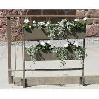 Dieda Linus Blumenkasten Füllung Eckig Aluminium 100 cm x 100 cm Taupe