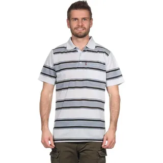 Herren Poloshirt Sommer Polo-Hemd Kurzarm gestreift, Hellgrau M - Hellgrau